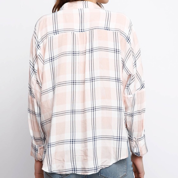 NWT South Moon Under Plaid Surplice Top - Picture 2 of 7